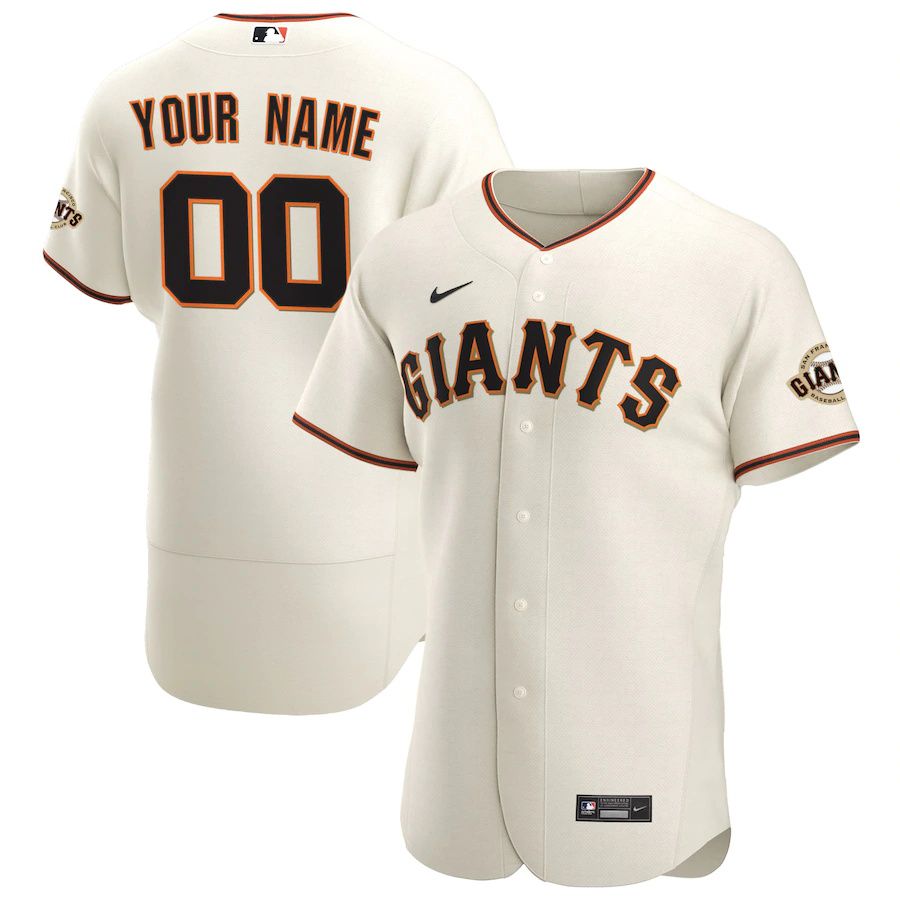 Cheap Mens San Francisco Giants Nike Cream Home Official Authentic Custom MLB Jerseys